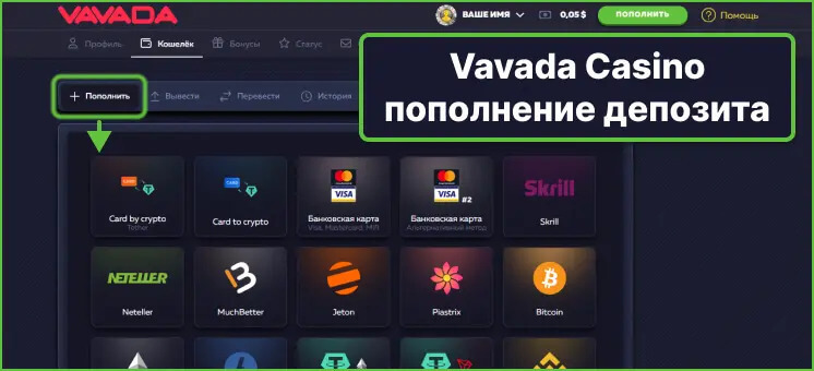 Vavada Пополнение Депозита